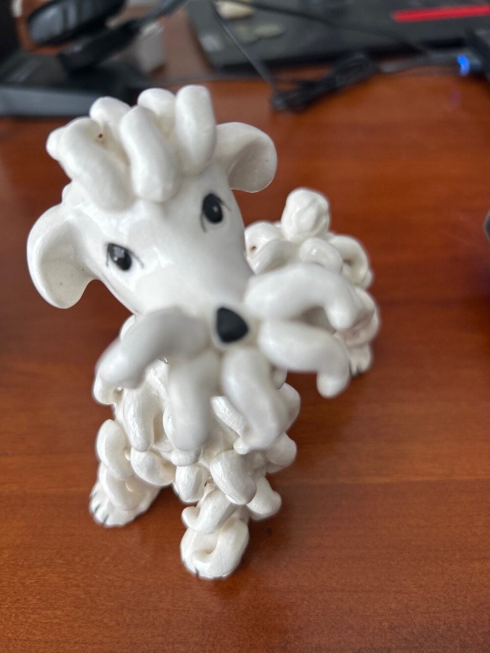 Vtg 1950s Nippon Yoko Boeki Spaghetti Poodle Figurine Begging White Japan Gs3A-3